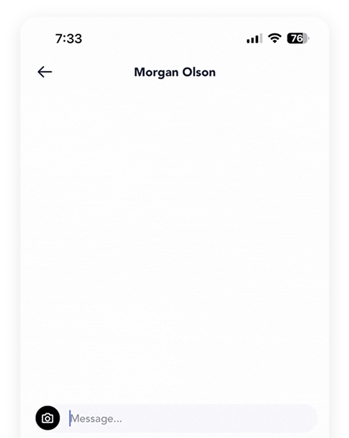 mobile phone screen chat example with Morgan