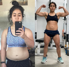 before and after photos shared with this Fighter testimonial